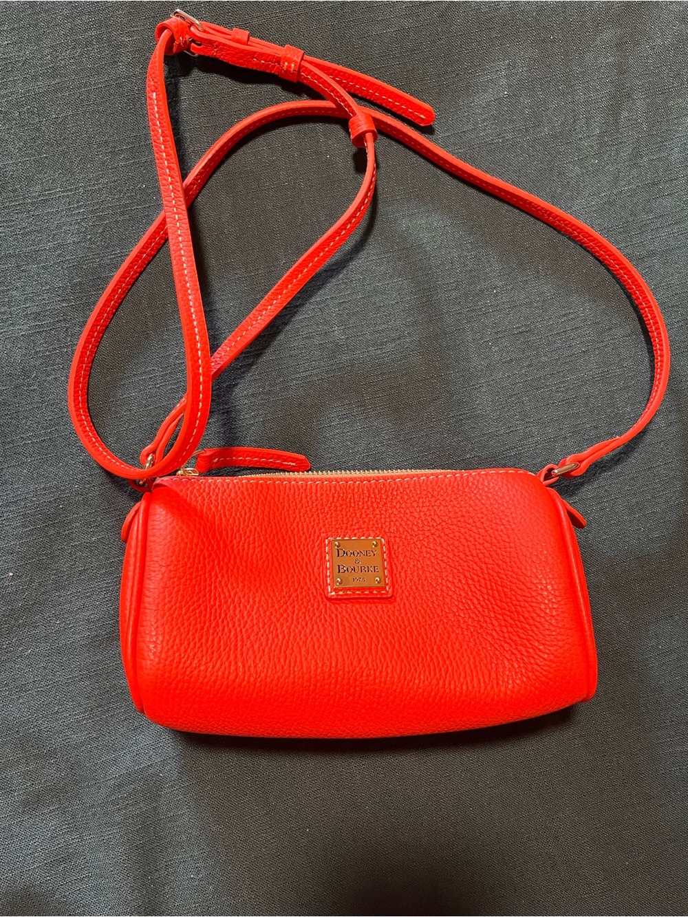 Dooney & Bourke Bright Red Pebbled Leather Crossbody NWOT